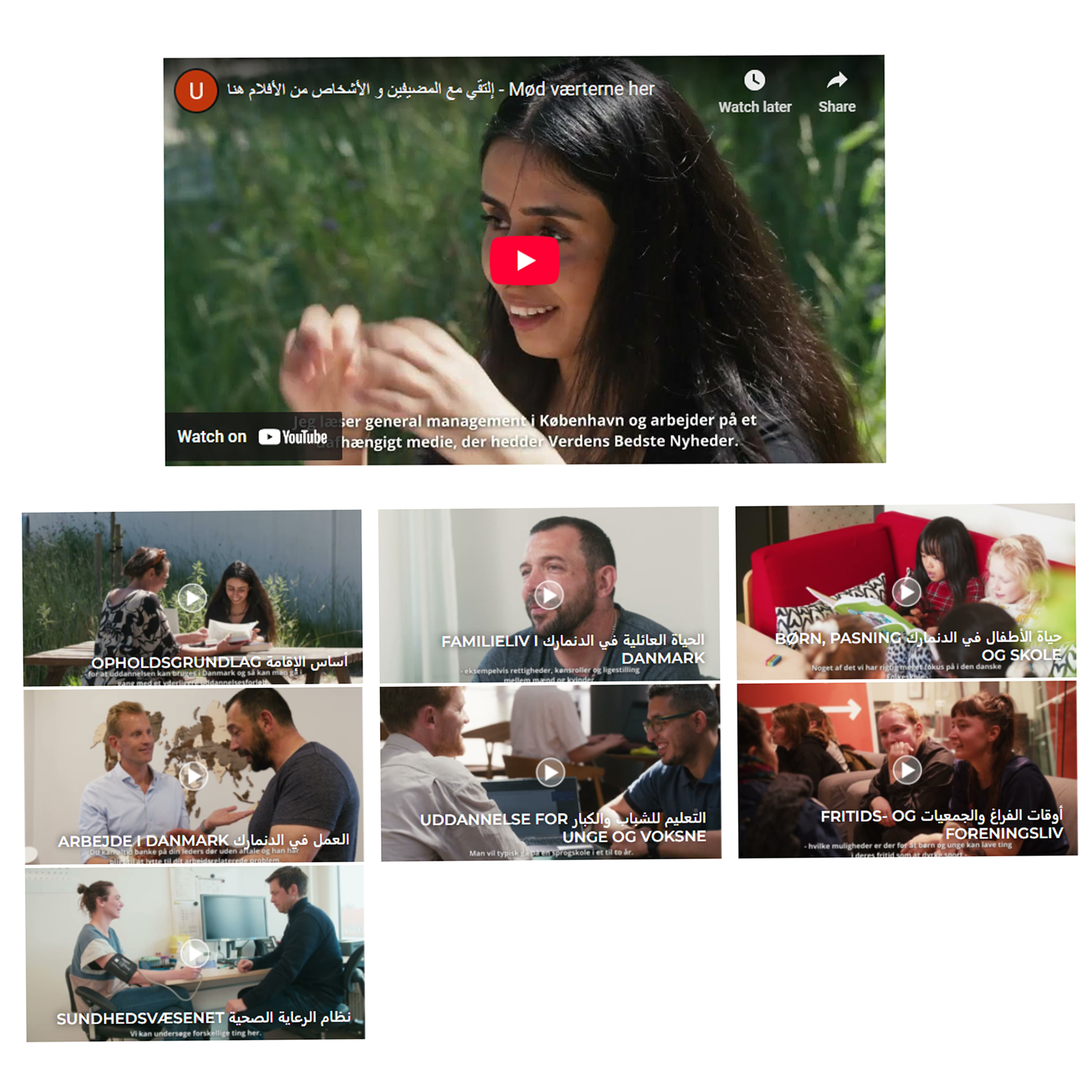 Små film om livet i Danmark på fem sprog